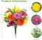 Artificial Gerbera Daisy & Silk Flower Bouquet – Faux Mixed Flowers for Cemetery, Home, Wedding, Table, and Indoor/Outdoor Decoration (13.38in, 8 Pieces)